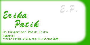 erika patik business card